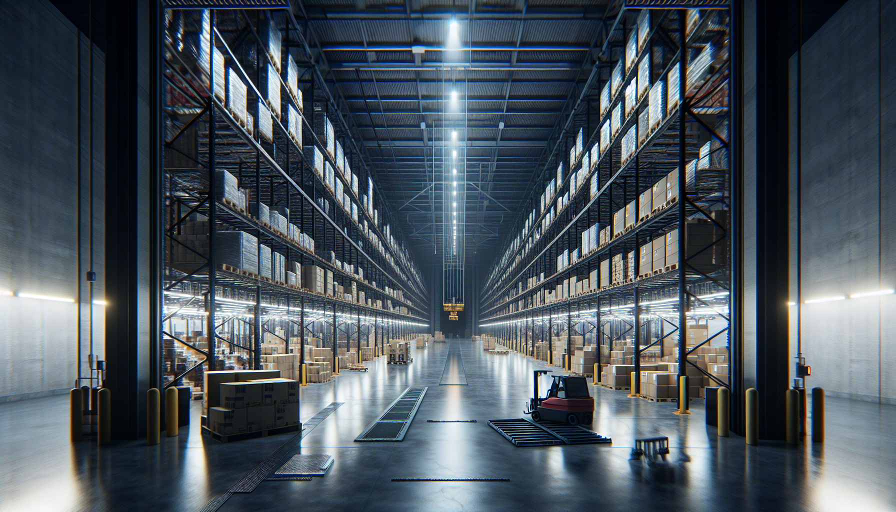 A warehouse with boxes that are ready to be shipped