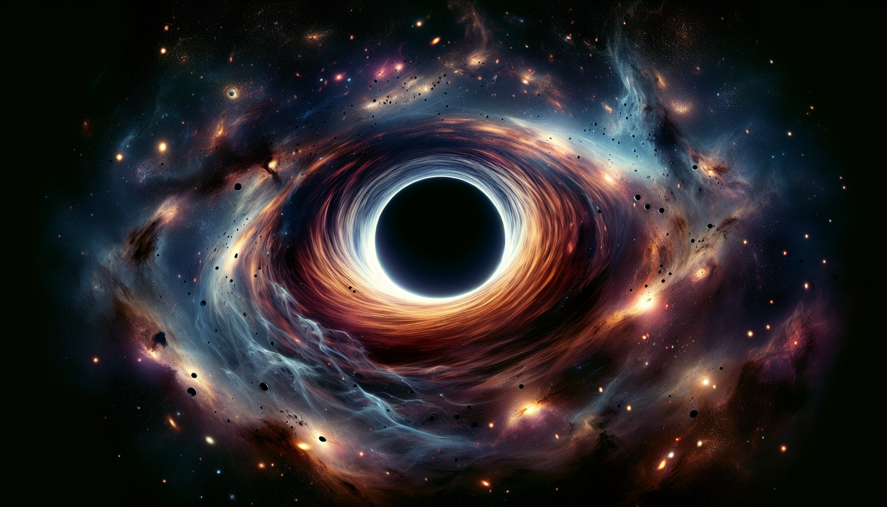 An image of a dark hole in space