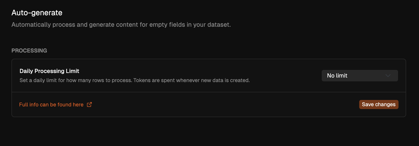 Scope selection for generation runs