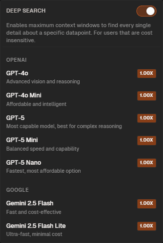 Model selection and controls