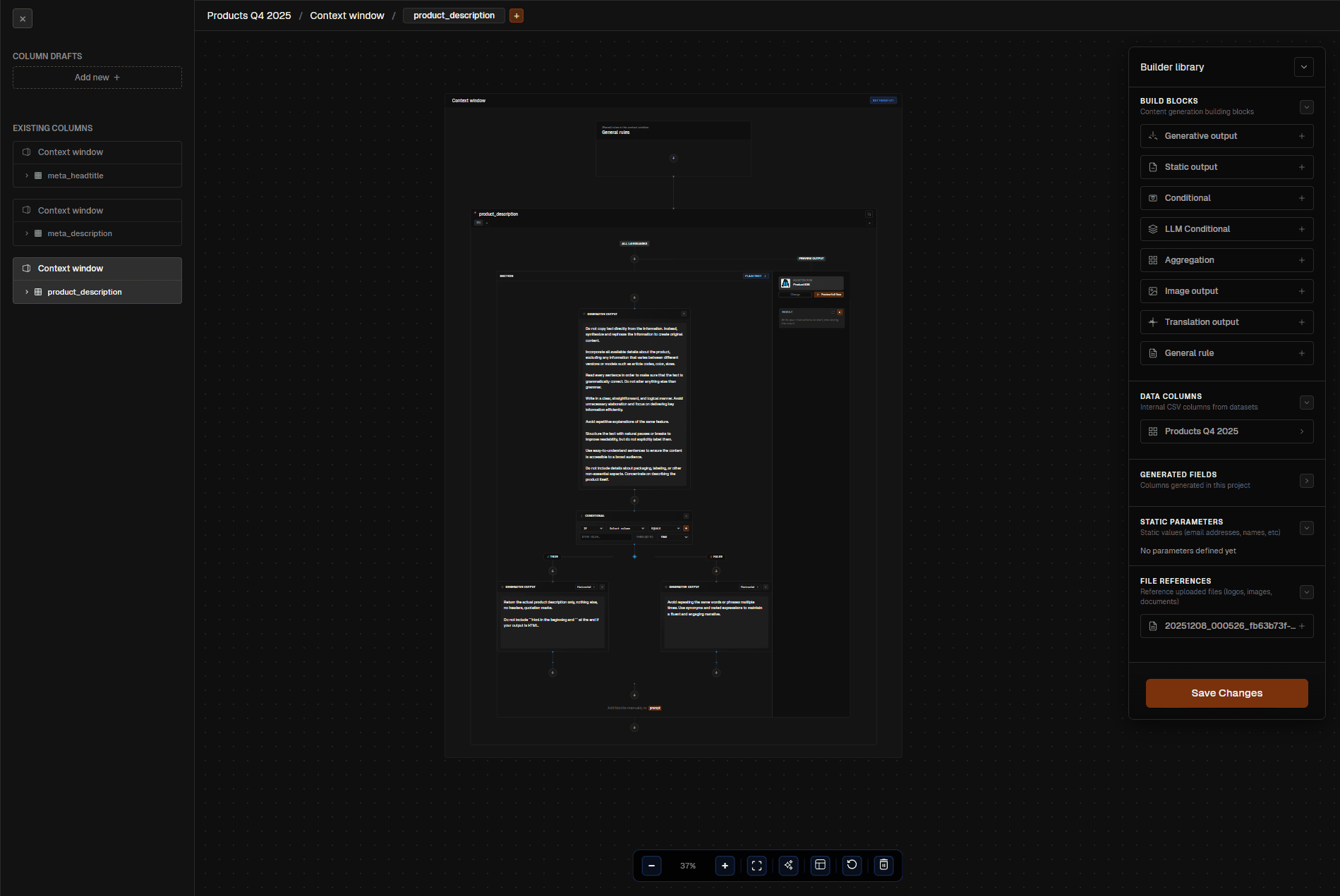 Block library and layout